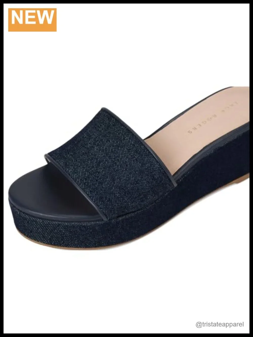 Wedge Sandals Mid-Wedge Heel Slide Slip On Cotton Leather Insole Casual